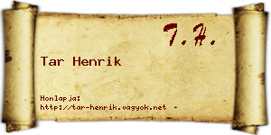 Tar Henrik névjegykártya
